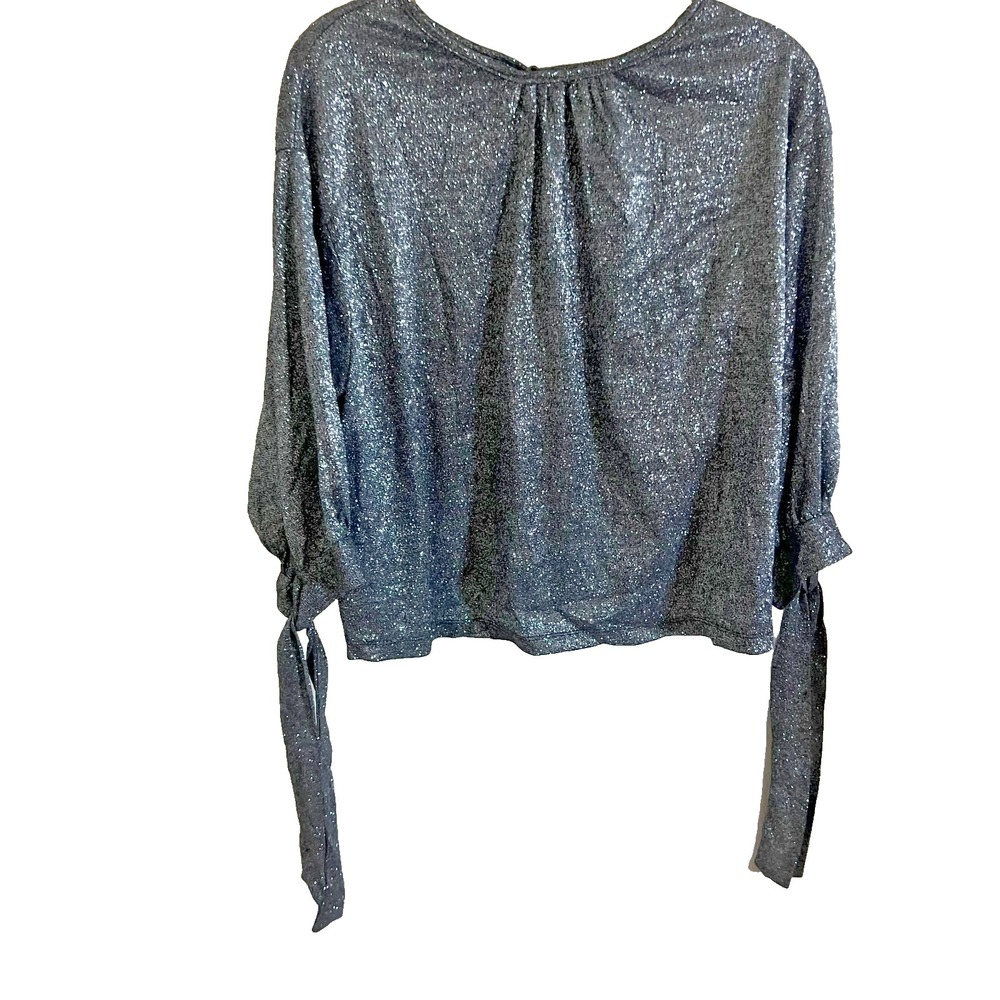 FAVLUX Fashion Women's Black Sparkly Blouse Sz S Sparkly NYE‎ Dress Up Classic